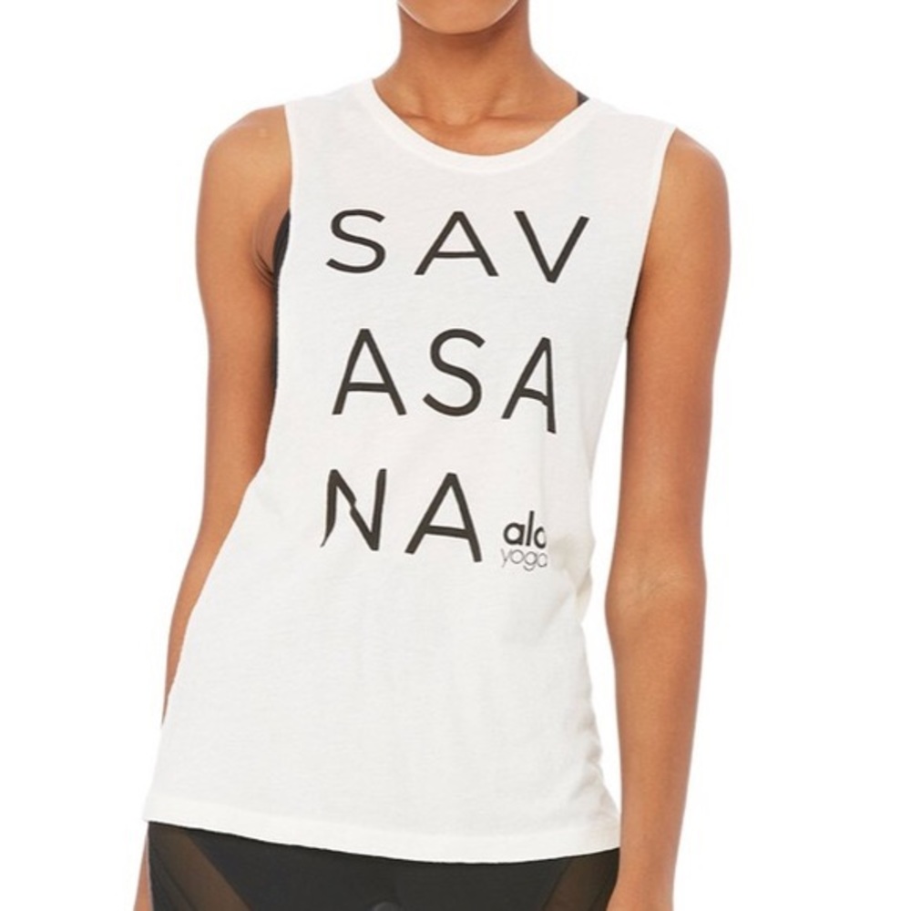 NWT ALO yoga savasana cream top size L